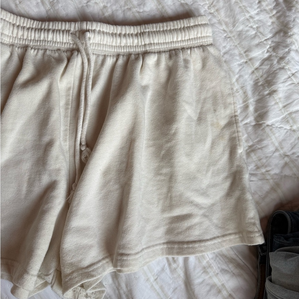cream lounge shorts